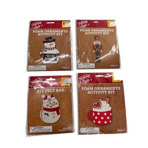 Holiday Style Foam Ornaments Activity Kit DIY Felt‎ Bag Christmas Craft Bundle